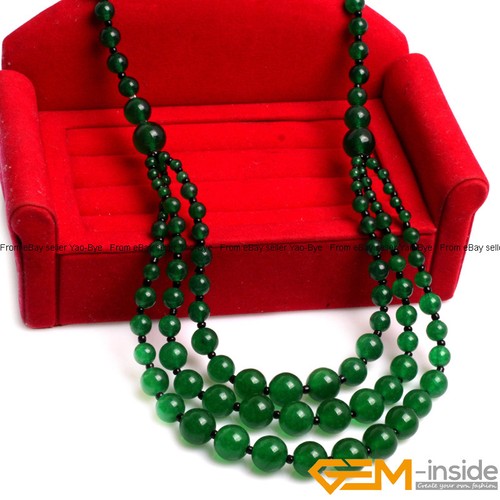 8-12mm Gemstone Round Beaded Fashion Long Necklace For Women 19 Inch Handmade AU - Foto 82 di 82