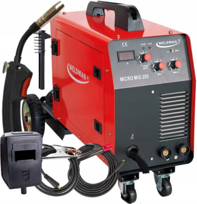 Weldman MIG/MAG WIG Schweißgerät 200Amp Schweißmachine Fahrwerk 6-8mm 230V