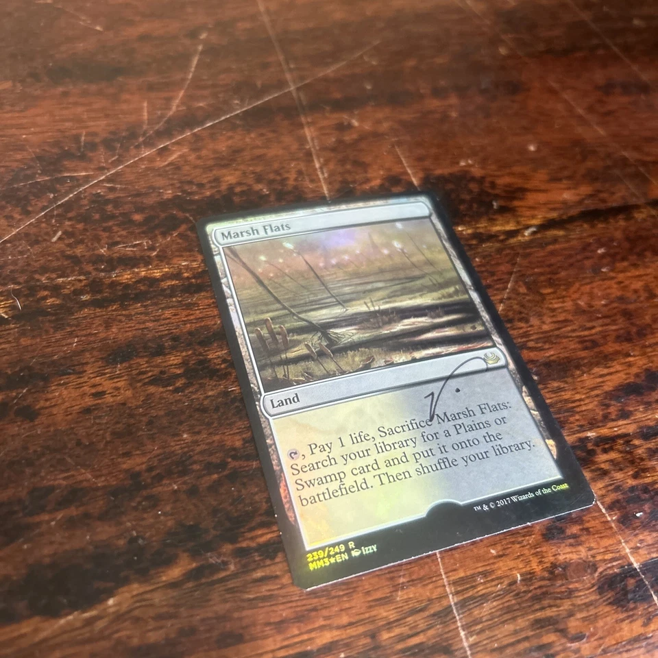 MTG Magic Marsh Flats FOIL Signed AP Modern Masters 2017 Izzy Embellished 1/1 - Image 3 of 4