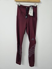 Adidas OTR AEROREADY Reflective Running Leggings Maroon 2XS 7/8 High Rise