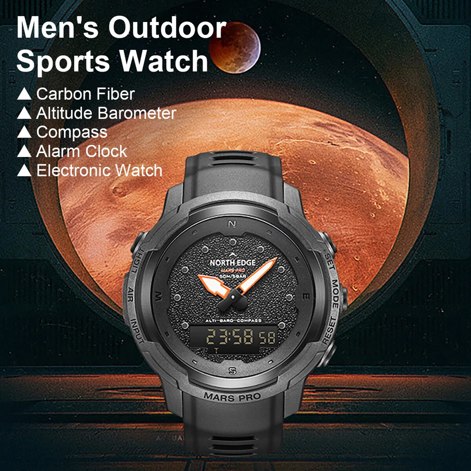 North Edge Hombres Militar Deportes Termómetro Barómetro Reloj Inteligente Electrónico 2025 Foto 2 de 4