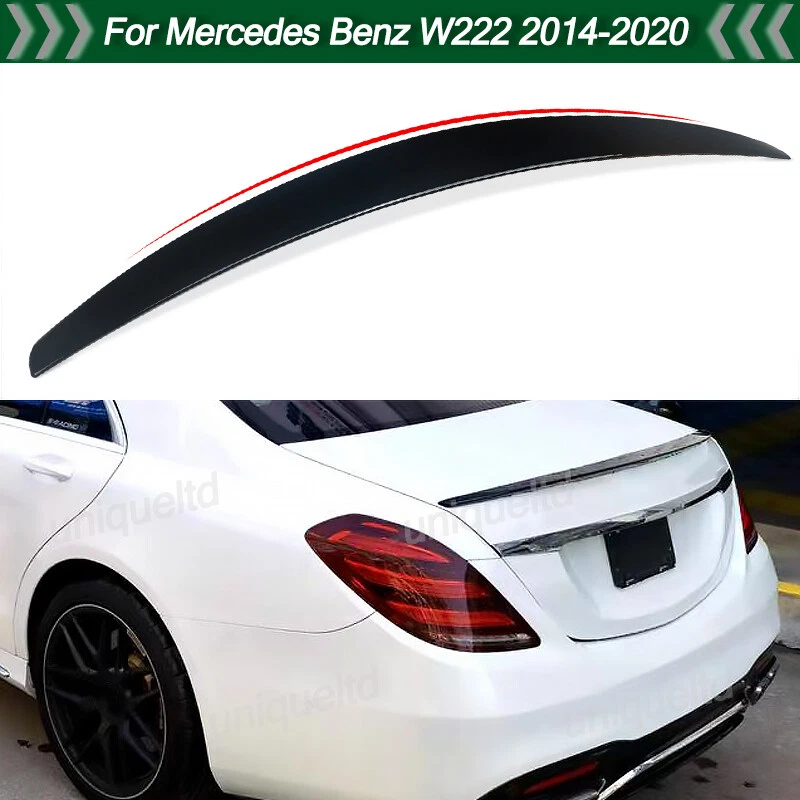 Spoiler traseiro preto brilhante lábio estilo A para Mercedes Benz W222 S450 S560 2014-20 - Imagem 2 de 4