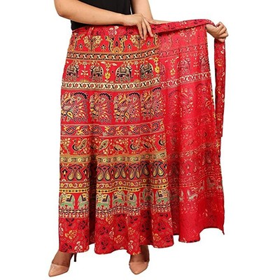 red ethnic skirts