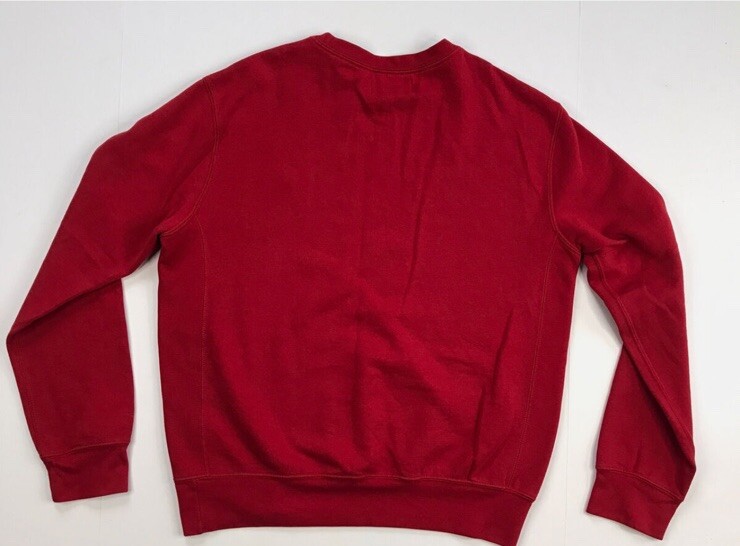 Felpa Uomo Polo Ralph Lauren Blu Pony Rosso Borgogna Stile Tessuto Taglia L