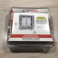 TayMac MM1410C Clear Plastic 1-Gang Keyhole Flat Weatherproof Cover 5.54 H in.