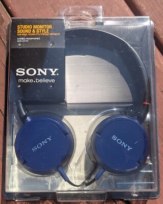 Sony Swivel Stereo Headphones 3.5mm Jack Blue MDR ZX100 | eBay