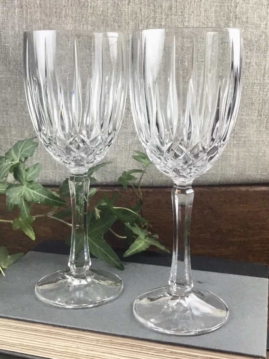 Set of 2 Gorham Regalta Crystal Stemmed Water Glasses Goblets + 2 Free Wine