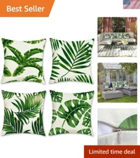 Chic 18x18 Tropical Leaves Decorative Cushion Covers for Indoor/Outdoor Decor
