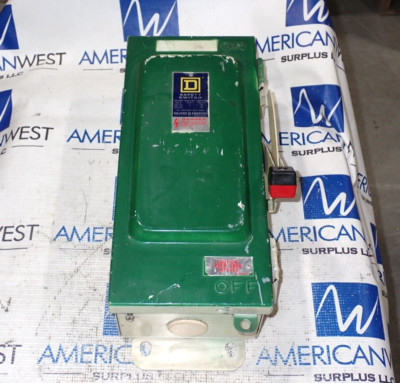 Square D HU361AWK 30 Amp 600 Volt Non Fused 3R Rainproof Disconnect -Tested D525