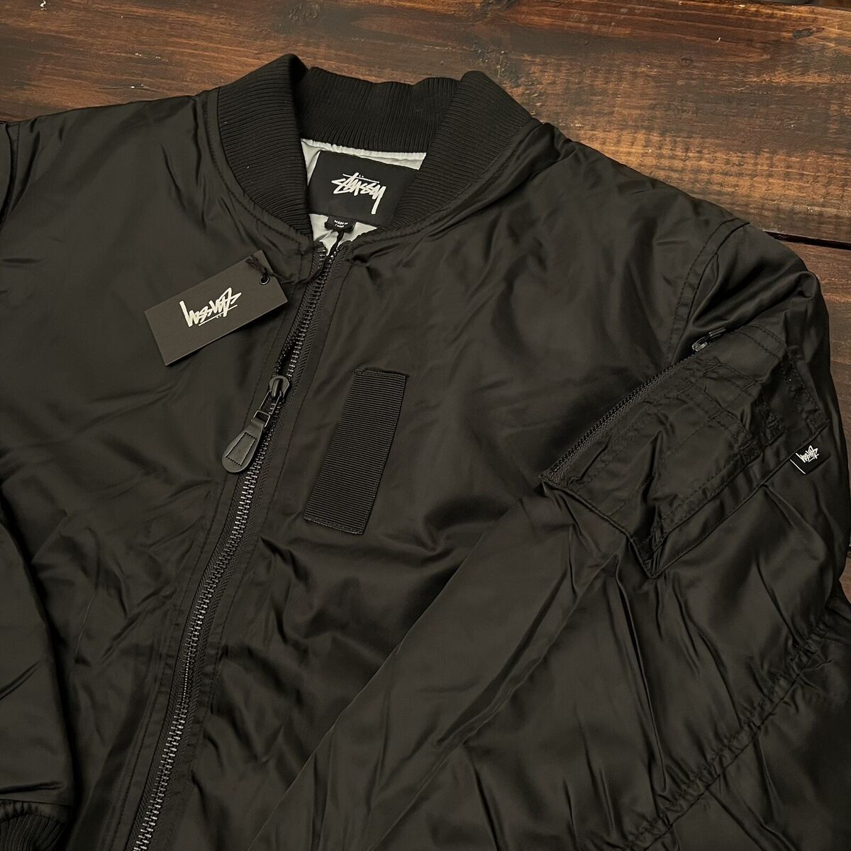 Stussy MA-1 Bomber Jacket Size XL Men's Black NEW RARE Stussy MA-1 Bomber Jacket Size XL Men's Black NEW RARE