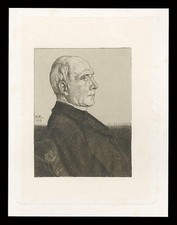 Original Radierung 1903 von Heinrich Reifferscheid Porträt-Studie Bischof Weber