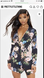 black floral long sleeve wrap dress