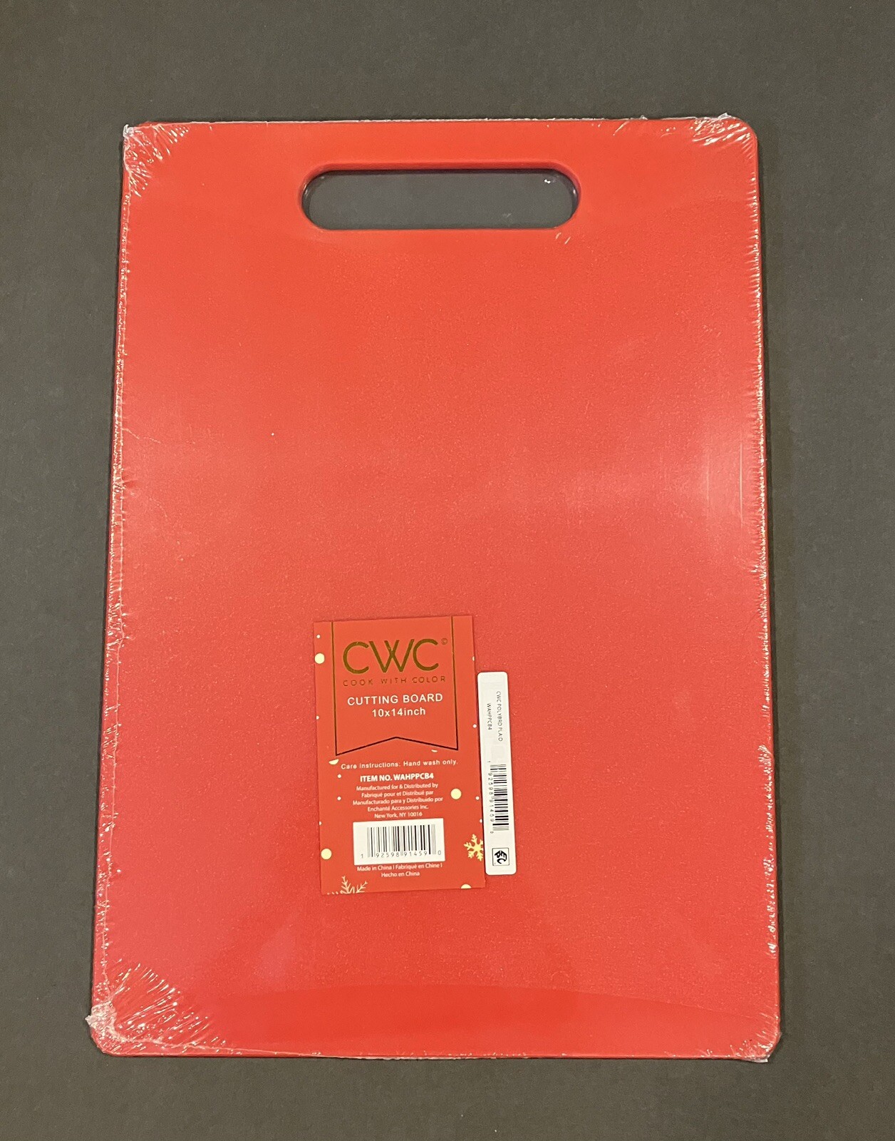 New~ CWC ~ Cook With Color~Red & Black Tartan ~ 10” X 14” Cutting Board ...