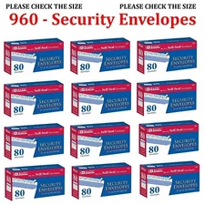 960 Security Envelopes Self-Seal White Letter Mailing 3-5/8” x 6-1/2” Bulk Lot