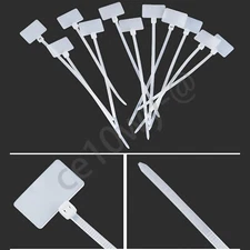 White Nylon Cable Wire Strap Zip Ties with Marking Tag Plastic Cord