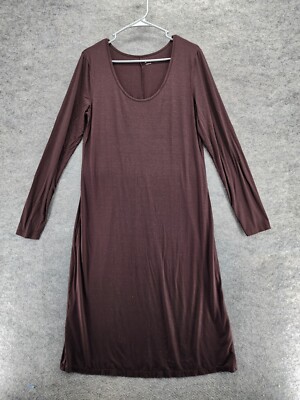 Three Dots Dress Womens Extra Large Long Sleeve Brown