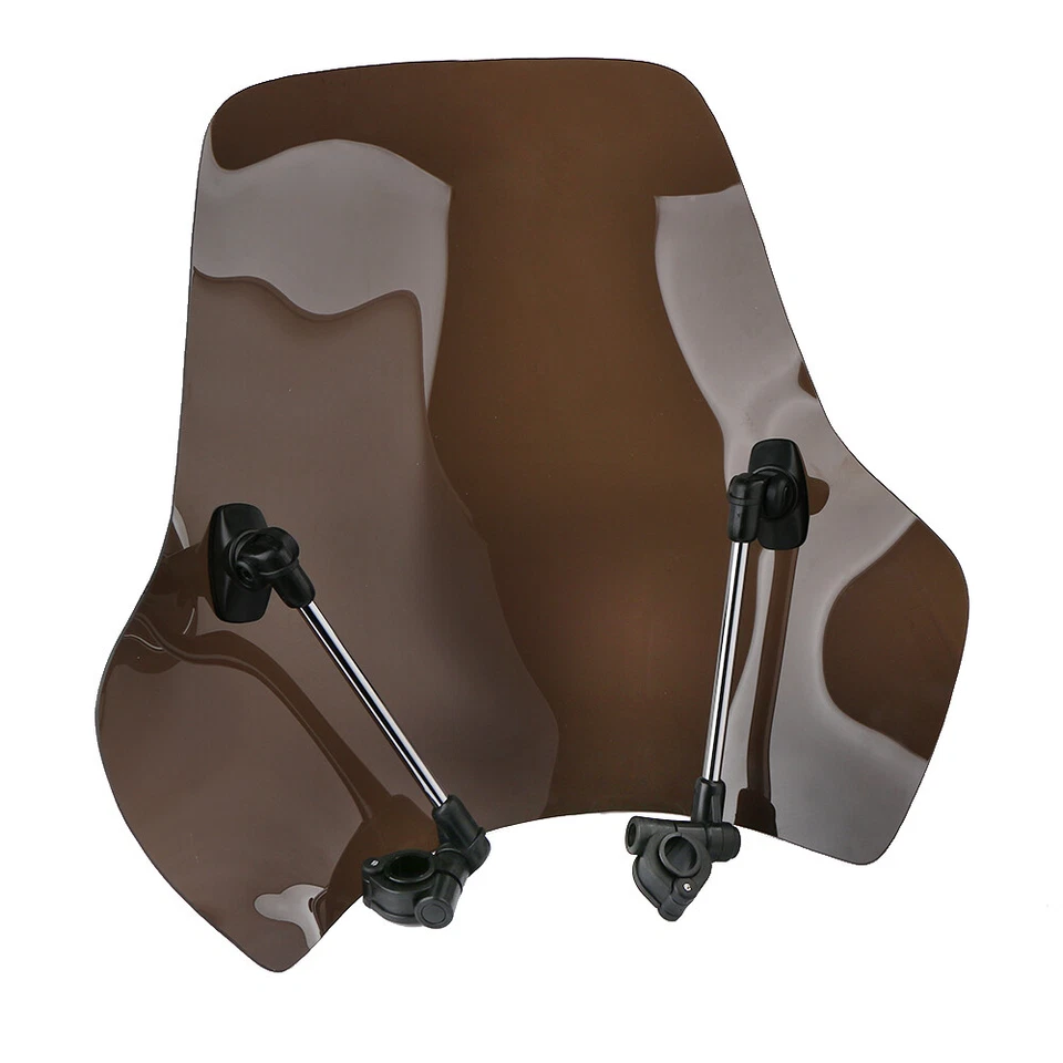 Parabrisas universal grande de 19"x17" para moto manillar de 7/8 y 1" parabrisas humo Foto 3 de 4