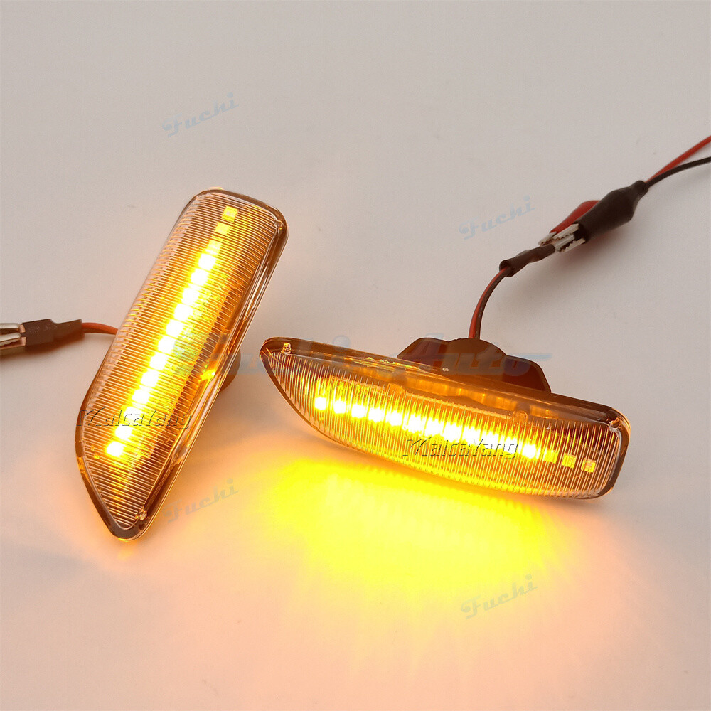 Clear LED Dynamic Sequence Side Marker Light For Volvo S60 S80 V70 XC70