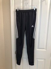 NWT Women's ADIDAS Gray Skinny Track Pants w/ 3 White Stripes Small 8-10