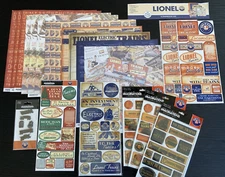 Vtg Creative Imaginations LIONEL TRAIN Sticker Sheets & 12 x 12 Scrapbooking Lot