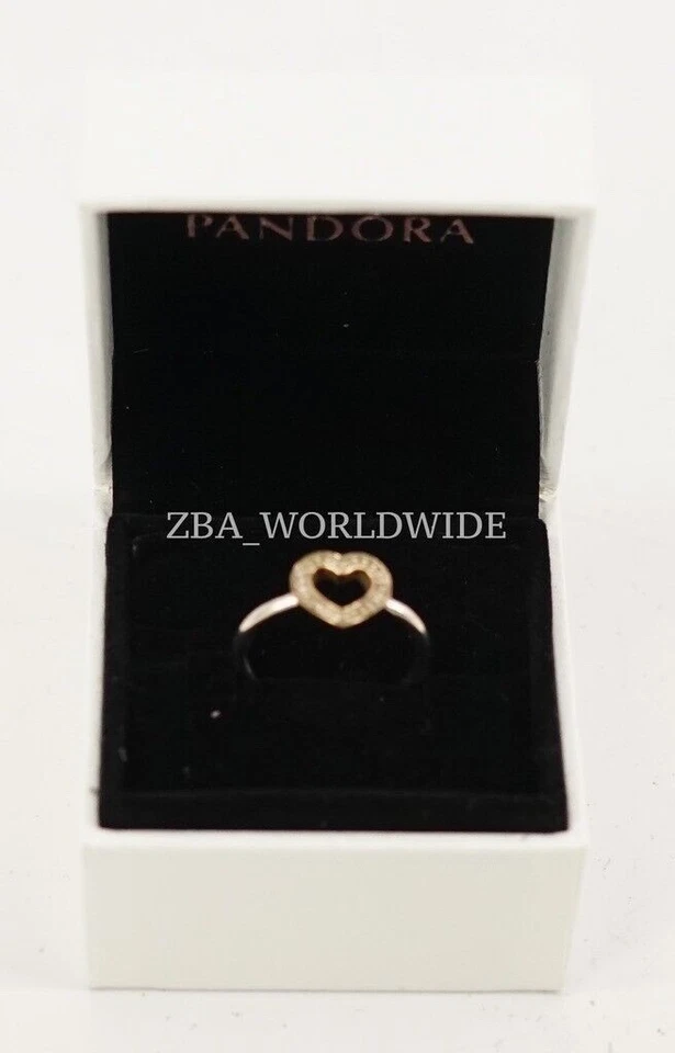 Anillo Pandora Dos Tonos Oro 14K y Plata de Ley Símbolo de Amor Tamaño: 54 (7) Foto 3 de 3