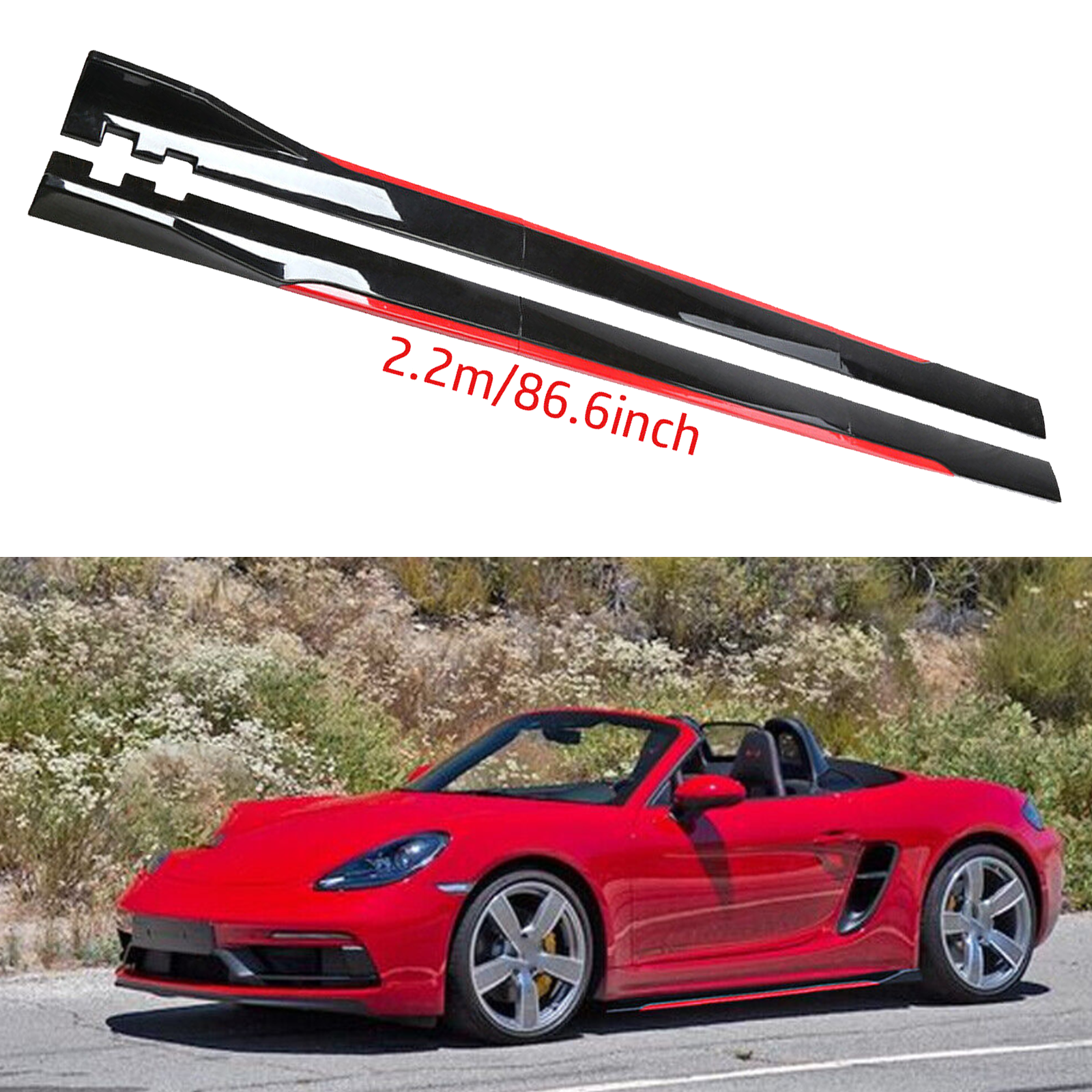 For Porsche 718 Boxster GTS Side Skirt Extension Body Kit Splitter Spoiler G