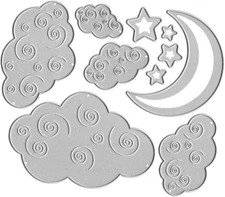 Metal Moon Cutting Dies, Clouds Stars Die Cuts Embossing Stencils Template Mould