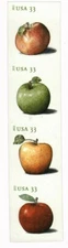 2013 33c Apples, Strip of 4, Imperforate Scott 4727-30b Mint F/VF NH