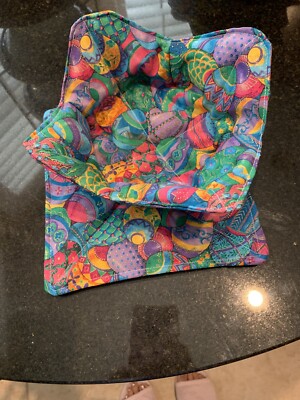 Easter Egg Theme Bowl Cozy with Matching Pot Holder (2 Piece) - FREE SHIPPING
