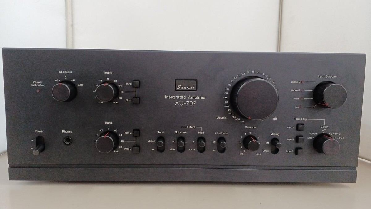 SANSUI AU-707 DC Integrated Amplifier Black Tested Good Used