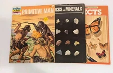 Vintage Lot 3 How And Why Wonder Books PRIMATIVE MAN, ROCKS & MINERALS, INSECTS