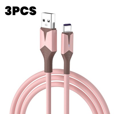 3PCS USB C Cable FAST Charger Charging Type-C Cord with LED Light