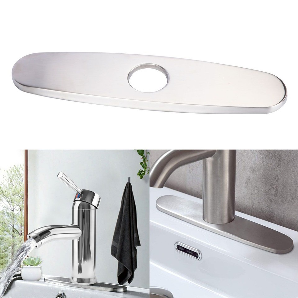 WOWOW Faucet Plate,Kitchen Sink Cover Stainless Steel Plate For 1 Or 3 - View #2