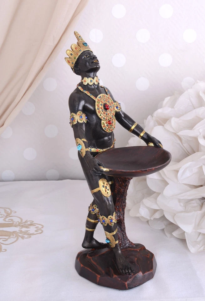 Schale Dekoschale Diener Barock Figur mit Tablett Antik Statue Grünes Gewölbe - Bild 2 von 4