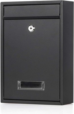 Buzones De Correo Para Casa Exterior Moderno Pared Con Metal Negro Mate NUEVO US