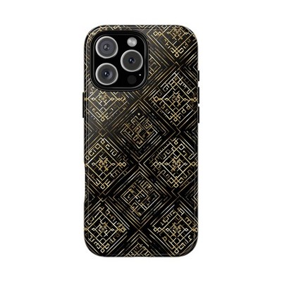 Phone Ink - iPhone | Galaxy | Pixel Case - Opulent Gilded Deco Grid Maze