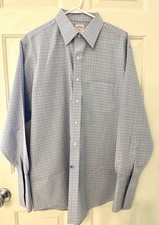 Brooks Brothers Men's 346 Non-Iron Dress Shirt Sz 16-33 French Cuff Cotton Blue