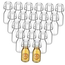 20 Pcs Mini Flip Top Glass Bottle with Stoppers Decorative Swing Top 4.05 oz