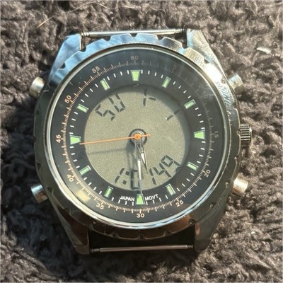 M.Z. Berger AW219 Analog/Digital Quartz Sport Watch 100m Black Dial Metal Band