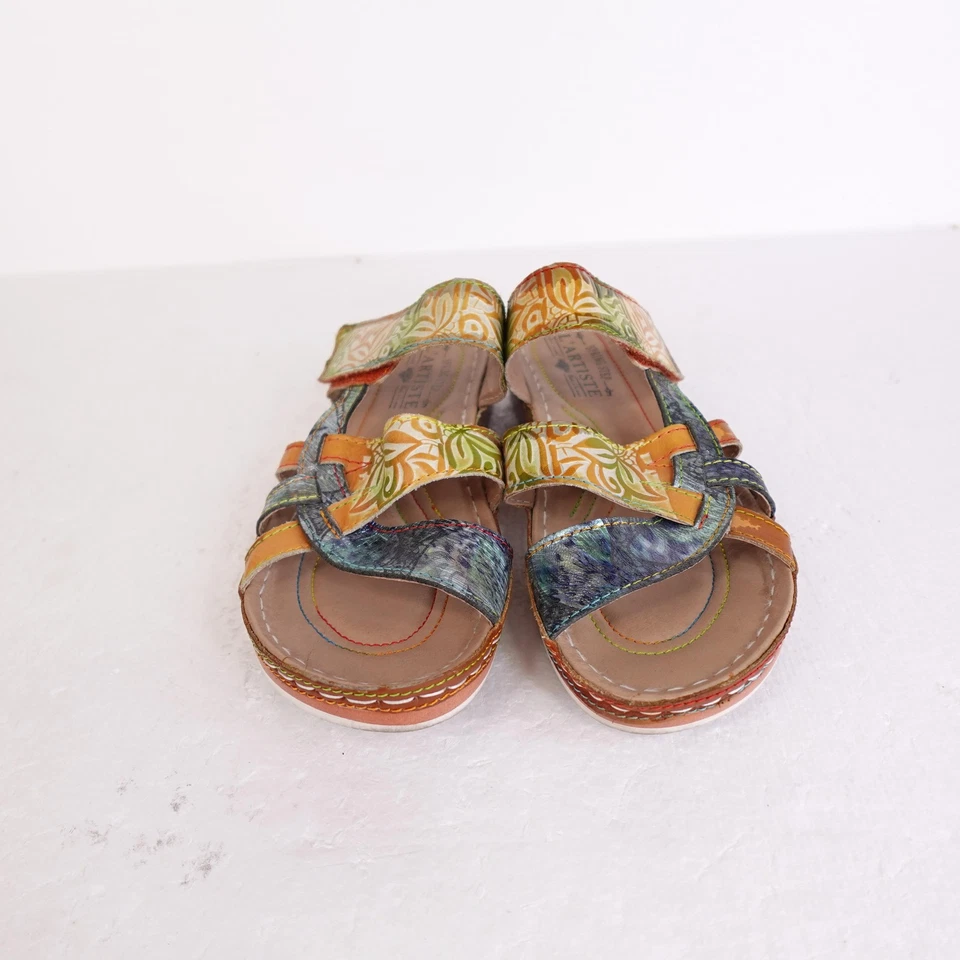 Spring Step L'Artiste Sandals Womens Size 6.5 Caiman Hand Painted 16342-2003 - Image 2 of 4