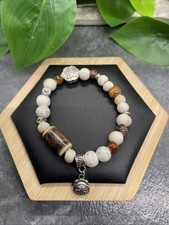 Handmade Ceramic Bead Beaded Stackable 6.5 Plus Stretch Bracelet New B293