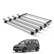 VW  Caddy Roof Rack for 2010-2020 Vans 2x Heavy-Duty Roof Bars & Ladder Roller