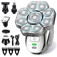 Head Shaver for Bald Men 9D Floating Electric Razor 6-in-1 Grooming Kit Cordless