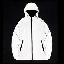 NEW SIZE Night Reflective Jackets Double Fabric Windbreaker Hooded Jacket Men