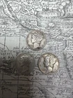 Lot of 3 Mercury Dimes 1945, 1936, 1941 - F-VF EXACT coins pictured -MD4