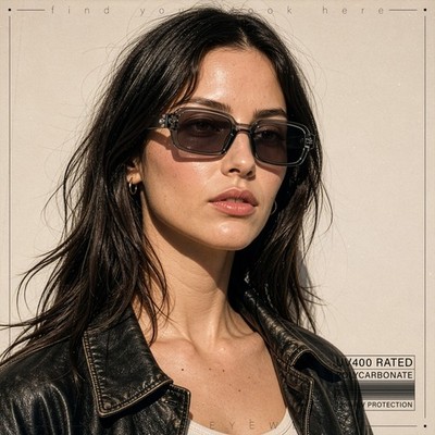 SA106 Rectangle Sunglasses for Women with Star Accent