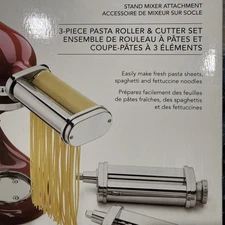 New KitchenAid KSMPRA Pasta Roller and Cutter Attachment Set - 3 Piece