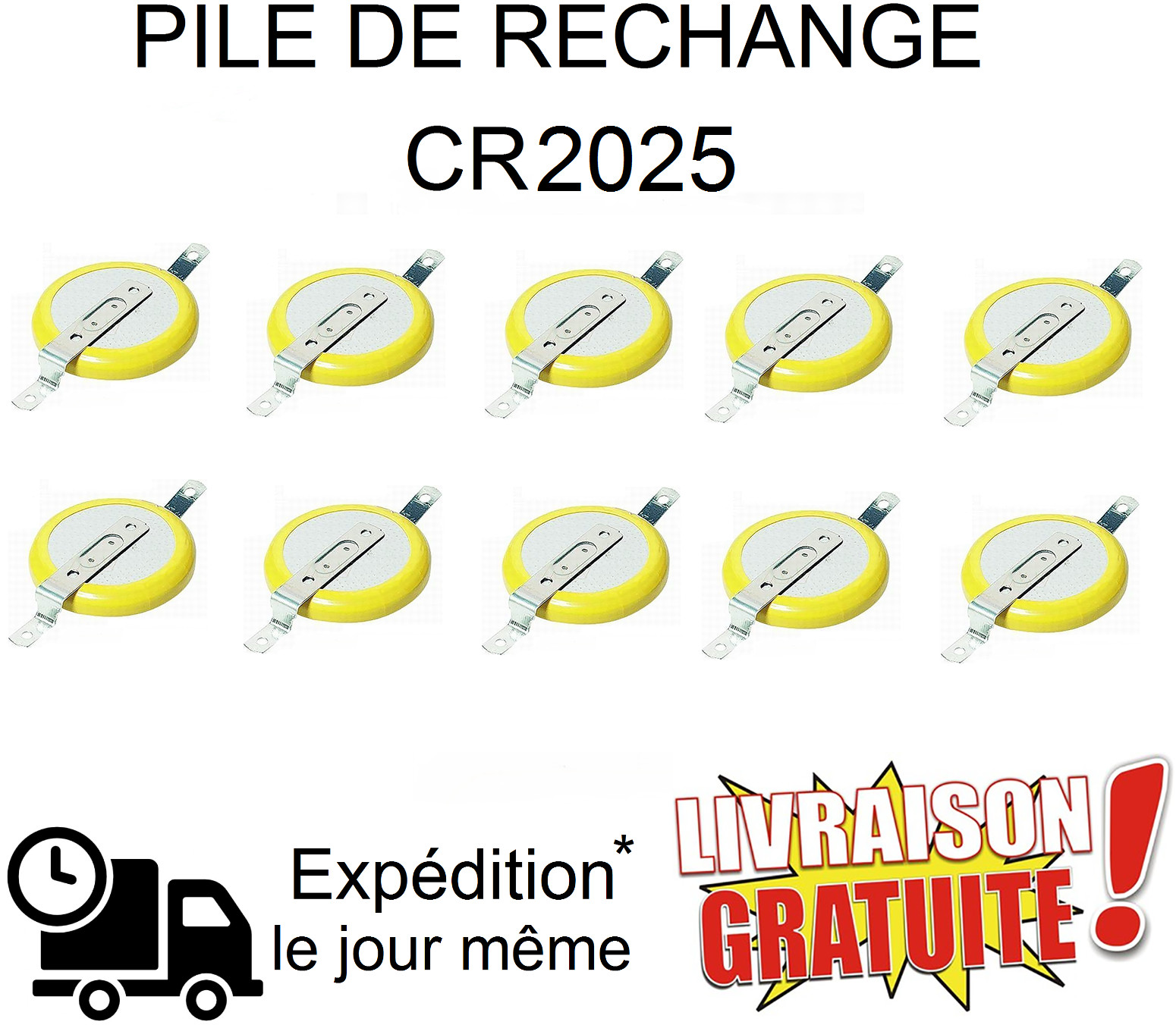 Lot Piles rechange CR2025 - Pokemon Or Argent Cristal Game Boy sauvegarde Batter