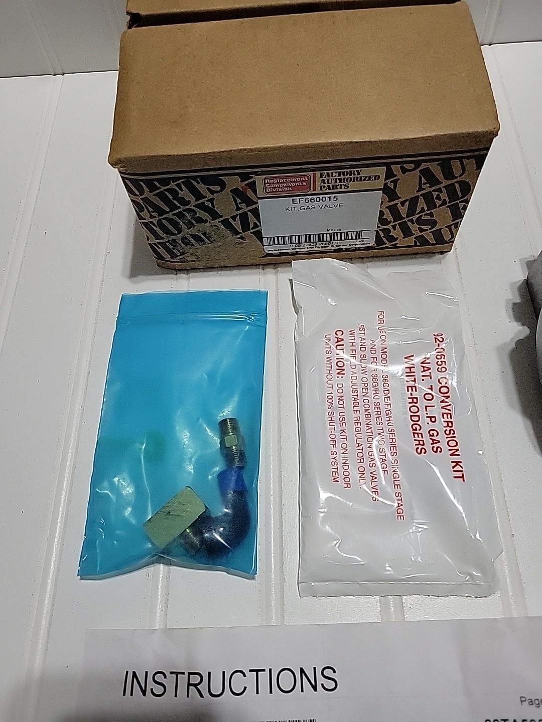 Factory Authorized Parts Gas Valve Kit EF660015 36J24-510 