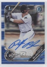 2019 Bowman Draft Chrome Pick Blue Wave Refractor 30/150 Peyton Burdick Auto p7m